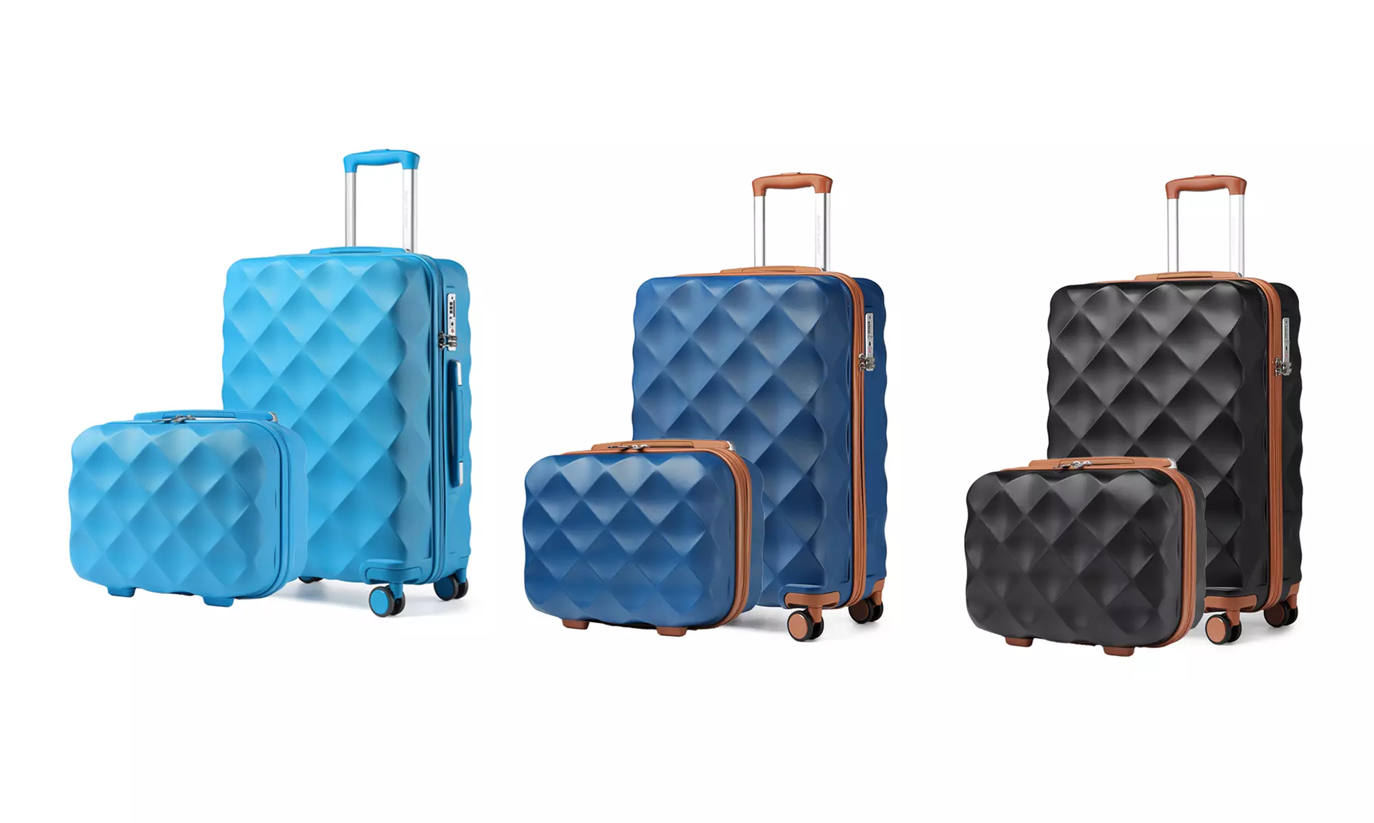 Valise en ABS et polycarbonate avec design en losange, capacité de 10 ou 34 litres, coloris au choix, livraison offerte - Primary Image