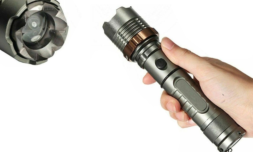 Image 3: Rechargeable 200000LM Camping LED Flashlight T6 Tactical Police Torch,Batt,Char