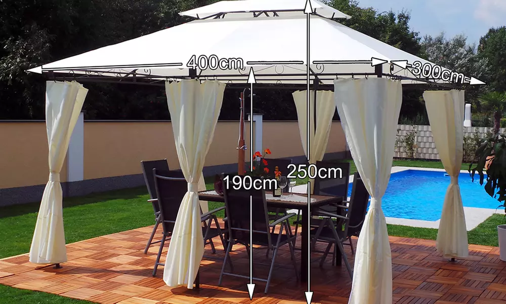 Swing&Harmonie LED-Pavillon Minzo mit LED-Solar-Beleuchtung