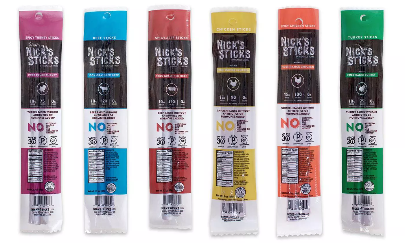 Nick’s Sticks Grass-Fed and Free Range Snack Sticks (New Flavors & Pack Sizes Available; GF, Paleo, Whole 30) - Primary Image