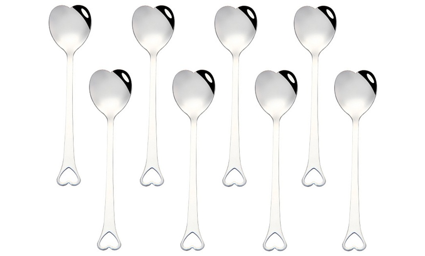 Image 14: 4, 5, 8 or 10 Heart Teaspoons