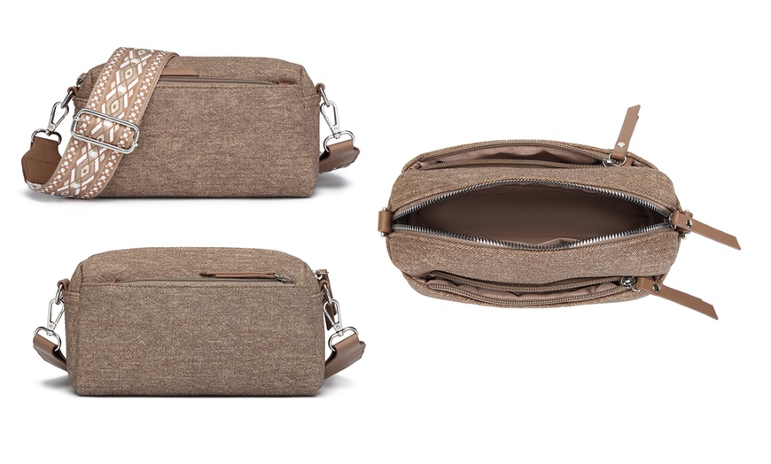 Image 2: Jacquard Strap Water-resistant Crossbody Bag