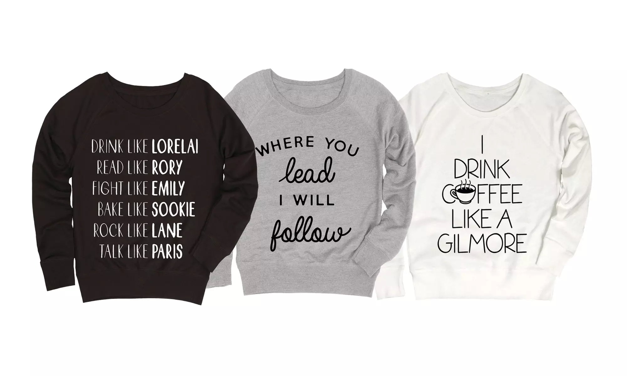 Women's Lorelai and Rory Slouchy Pullover Sweatshirts - Primary Image