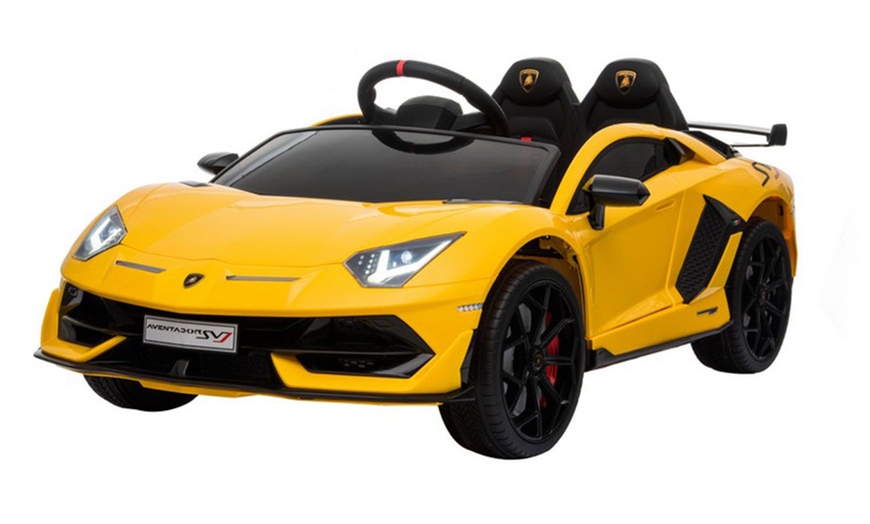 Image 1: Voiture électrique Lamborghini jaune pour enfants