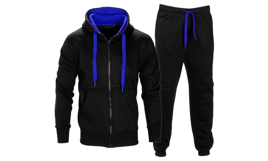 Image 11: Men's Contrast Top and Bottom Tracksuit Set