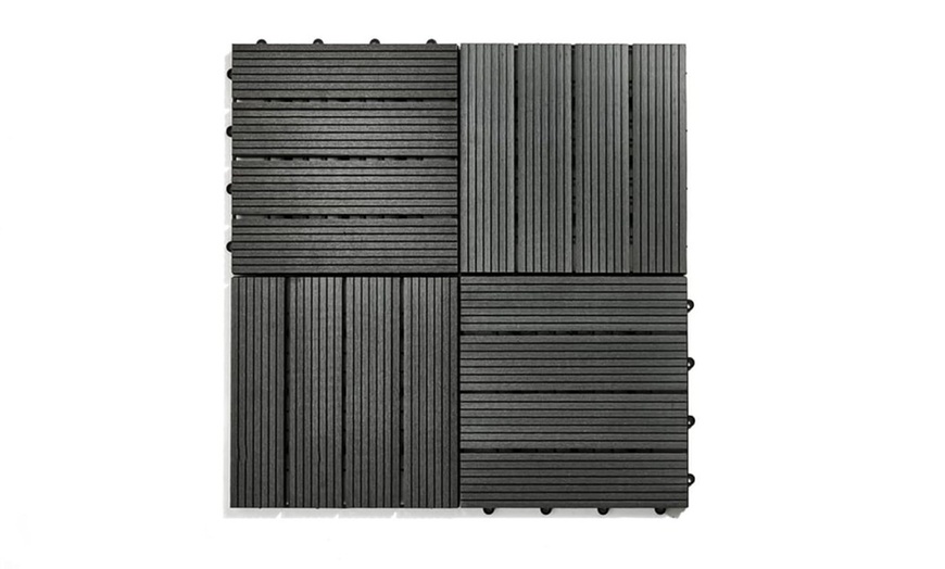 Image 2: Up to 50 Packs of Non-Slip Decking Tiles - Grey or Brown
