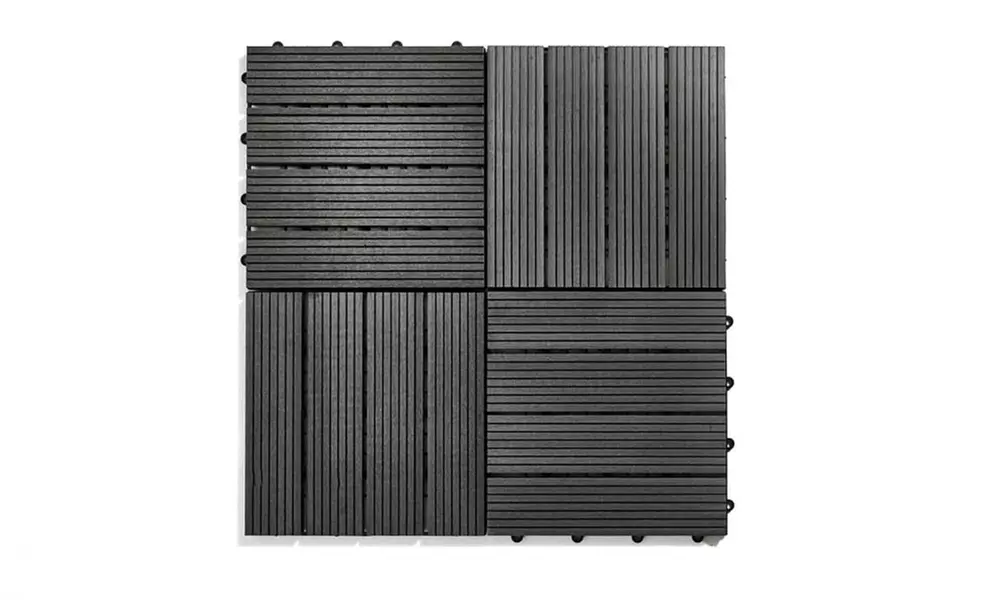 Up to 50 Packs of Non-Slip Decking Tiles - Grey or Brown