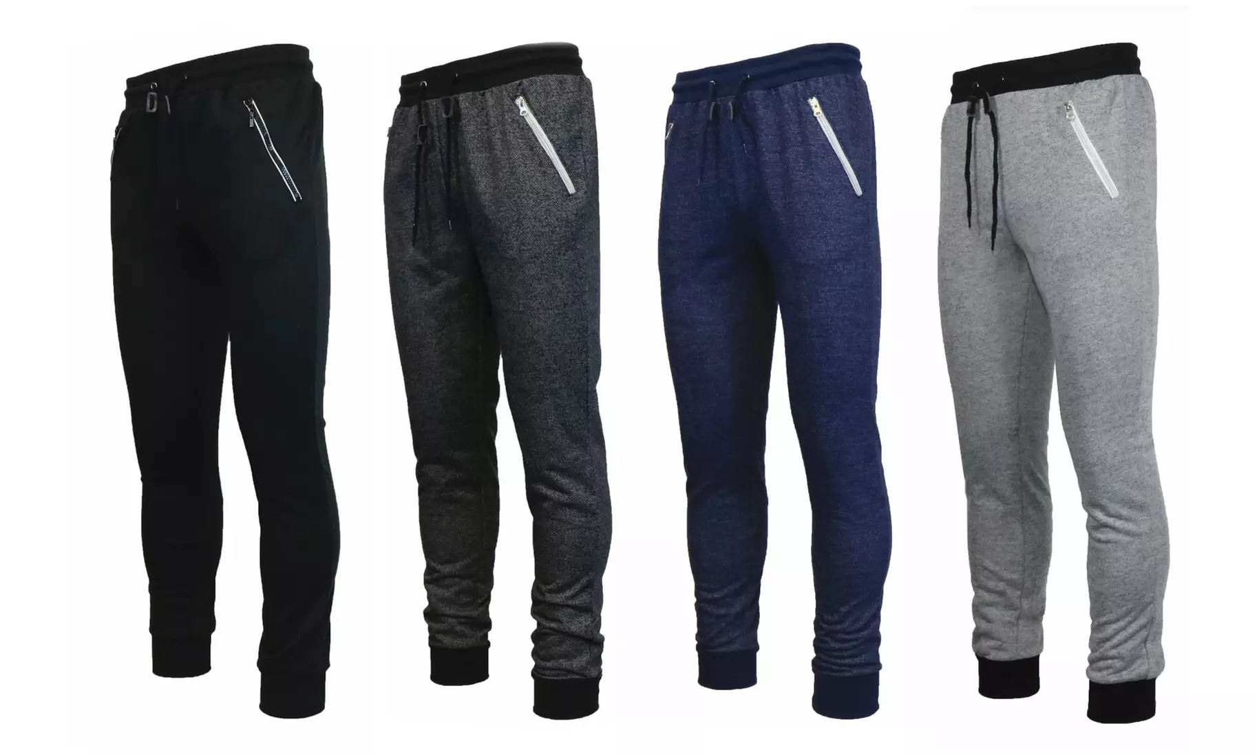 Galaxy By Harvic Men's Slim-Fit Joggers with Zippered Pockets (2-Pack) - Primary Image
