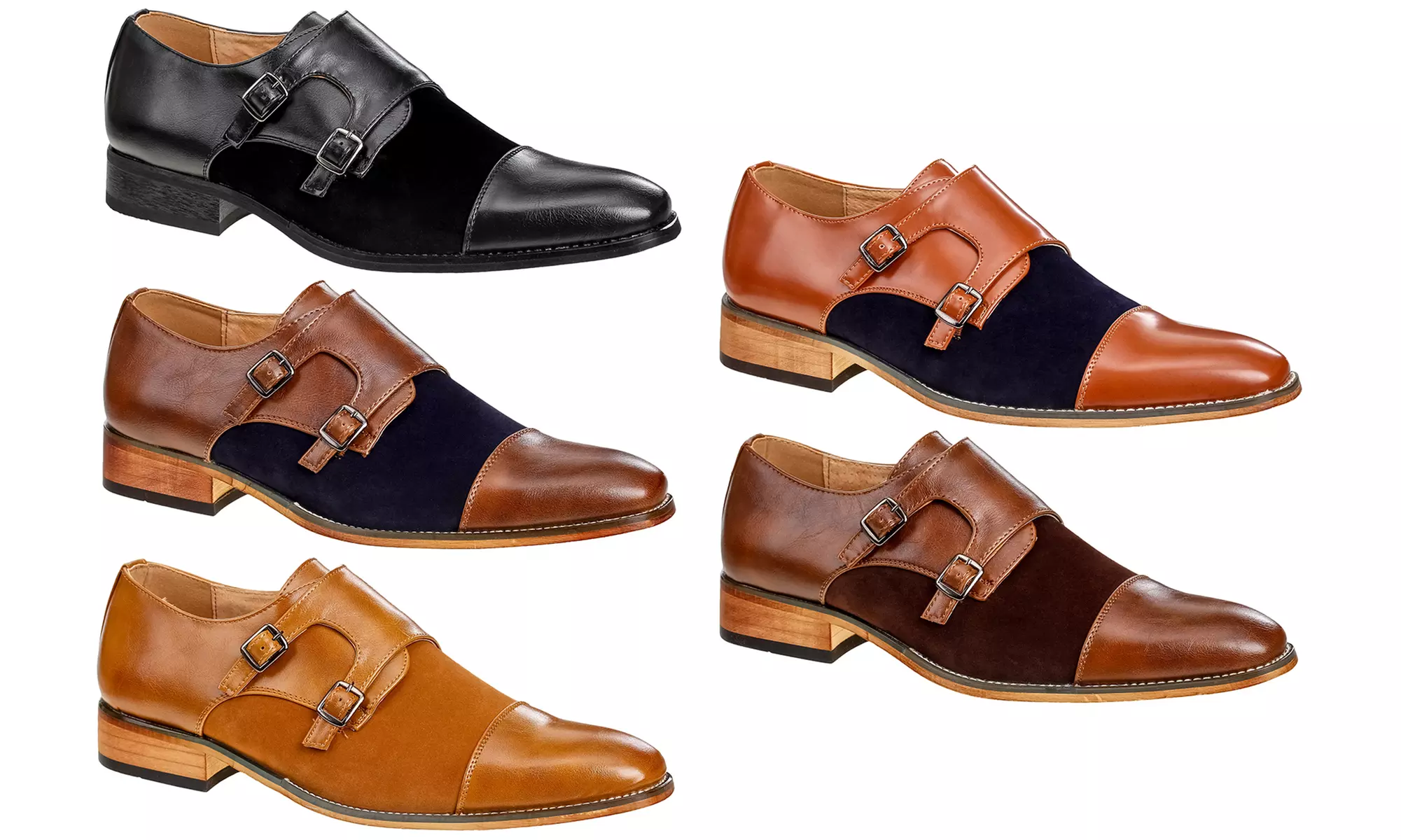 Signature Men's Two-Tone Monk-Strap Dress Shoes - Primary Image