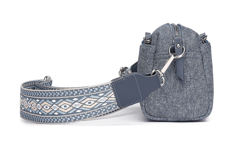 Image 19: Jacquard Strap Water-resistant Crossbody Bag