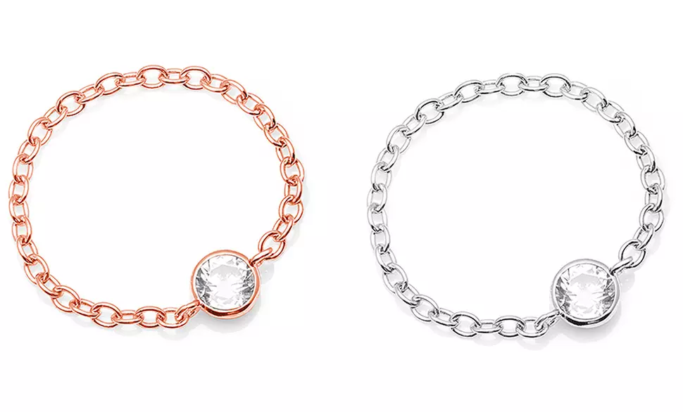 Bague Chaine de la marque The Gemseller en argent 925 et Saphir de synthèse - Primary Image