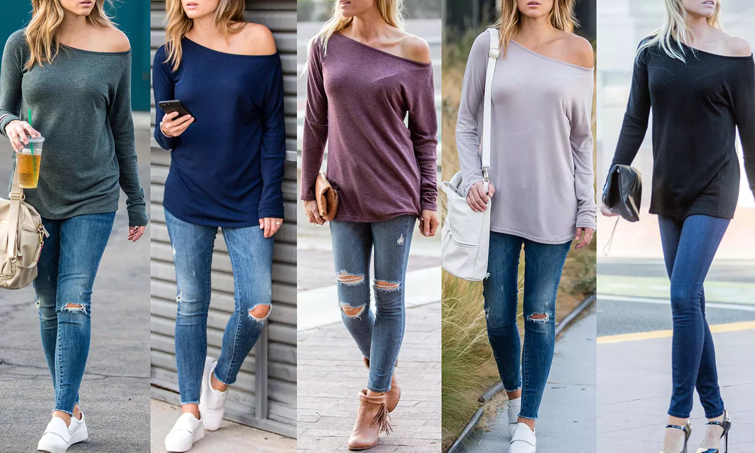 Reflection Women's Long Sleeve Off-Shoulder Top. Plus Sizes Available. - Primary Image
