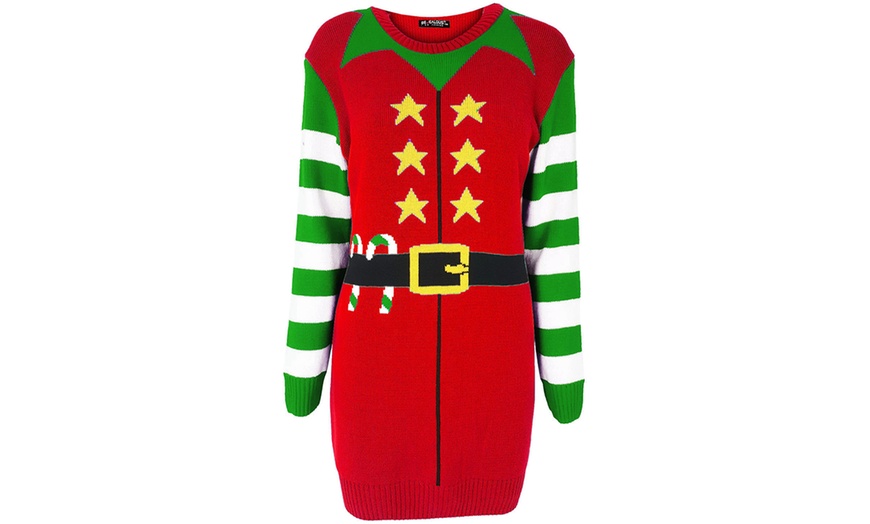 Image 3: Oops Christmas Elf Jumper Dress