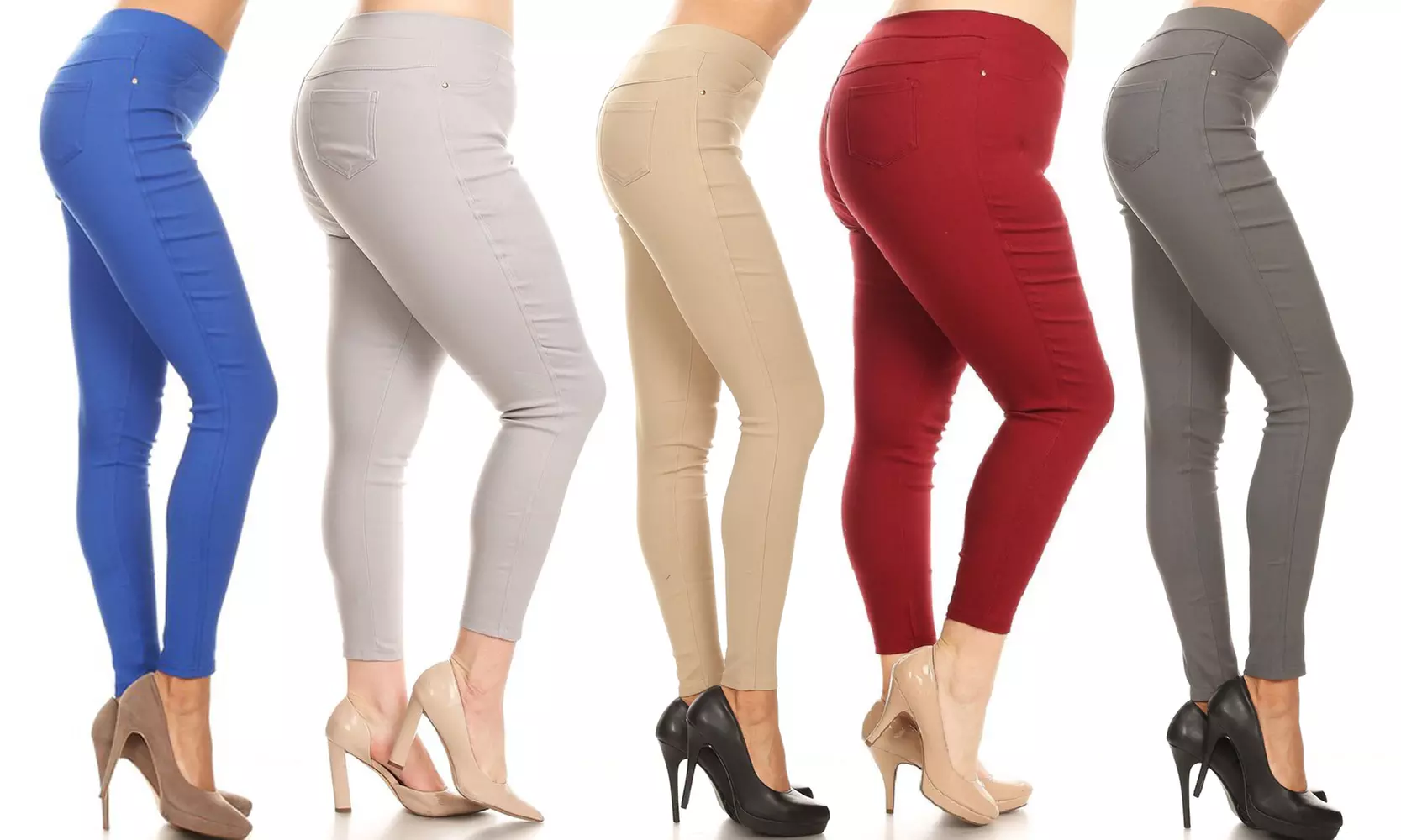 JVINI Women's High-Waist Pull-On Stretch Skinny Jeggings. Plus Sizes Available. - Primary Image