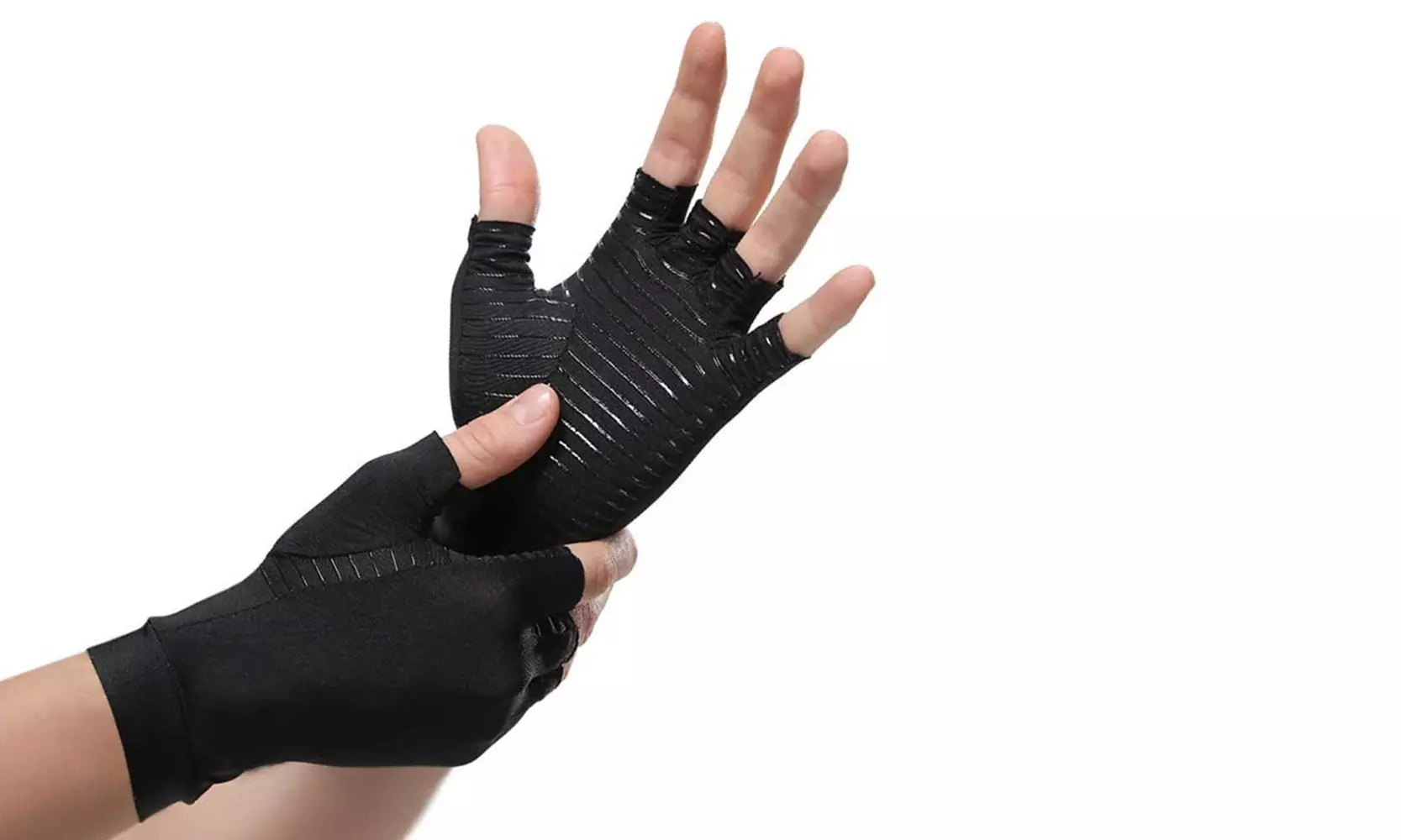 Copper-Infused Therapeutic Compression Gloves for Men and Women - Second Medium