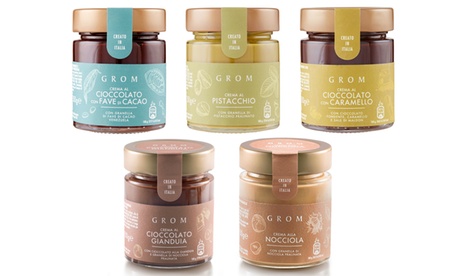 Fino a 6 barattoli di crema spalmabile Grom, disponibile in 4 tipologie