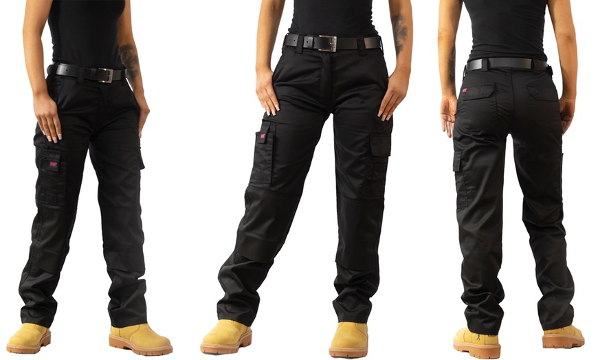 Image 3: MIG Women's Cargo Combat Work Trousers