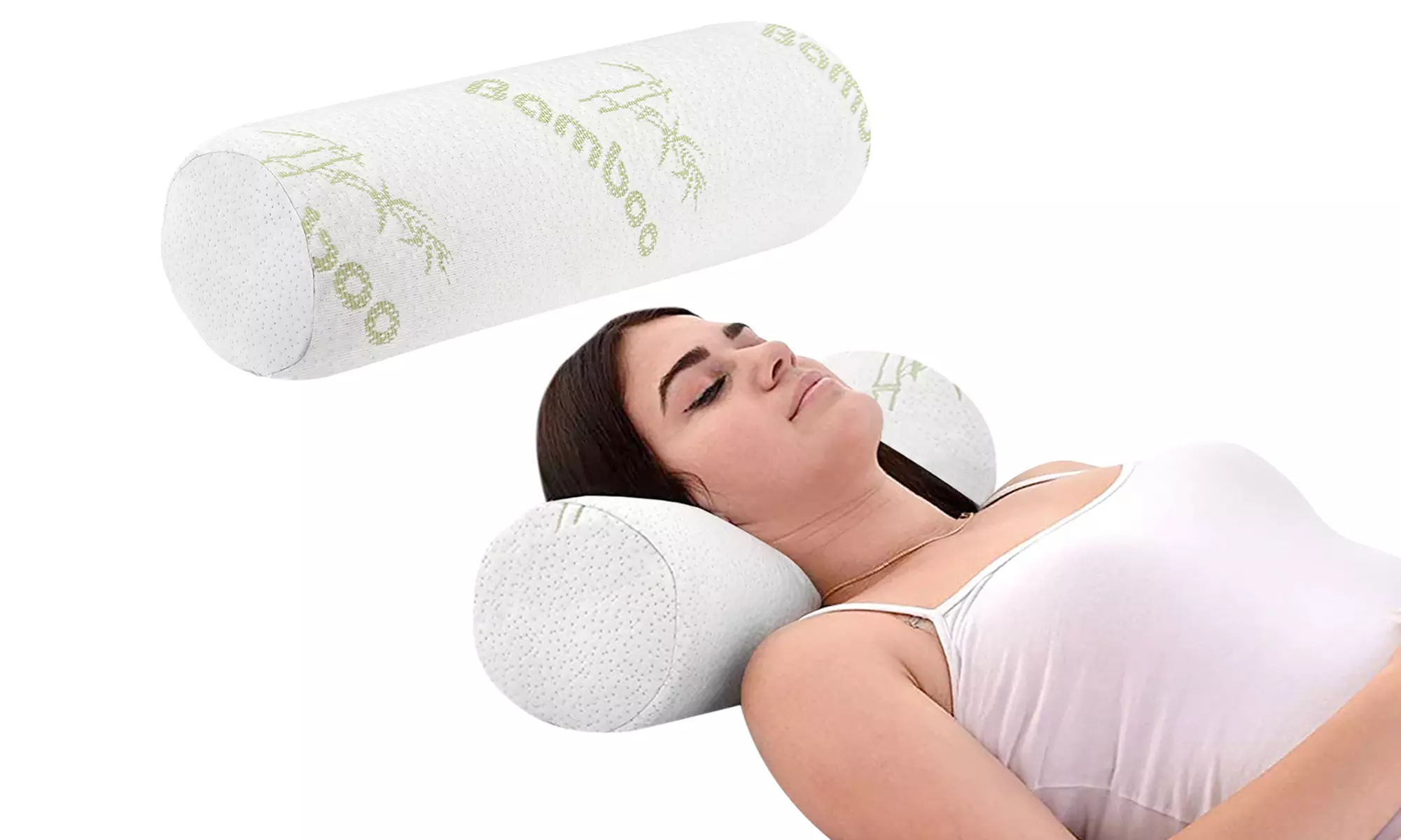 Coussin pour jambes à mousse à mémoire de forme et revêtement bambou