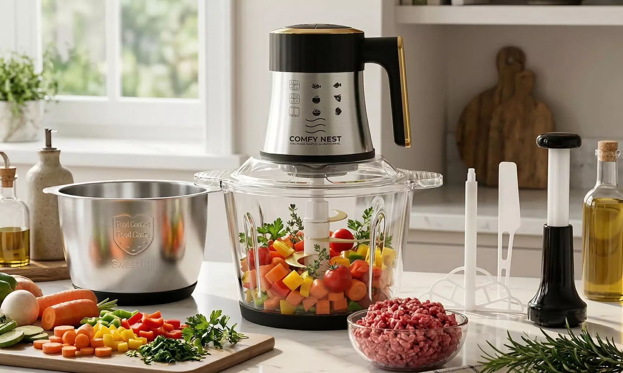 Comfy Nest  3-in-1 Multifunktions-Roboter CNFP2X3 - 3 L und 200 W