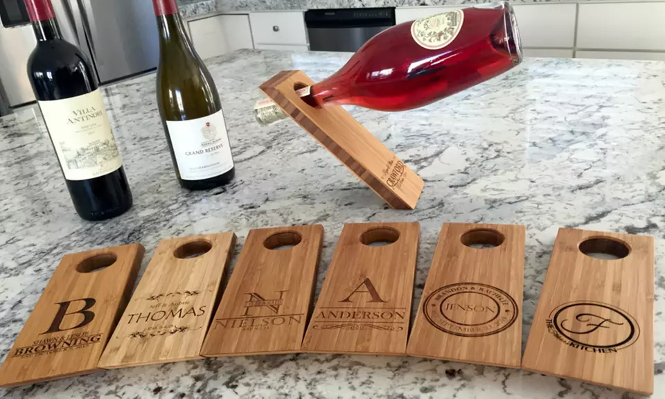 Personalized Wine Bottle Balancer Board from Qualtry (Up to 52% Off) - Primary Image