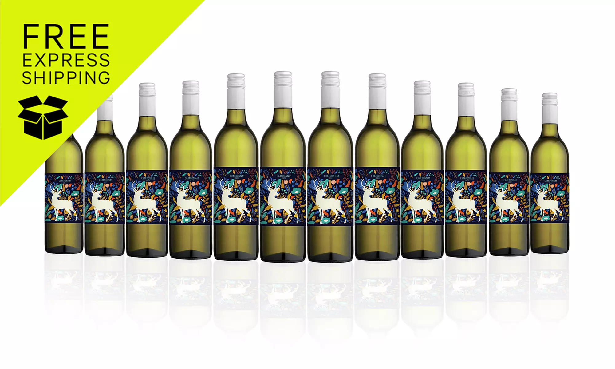 FREE SHIPPING - $88.33 for WHITE DEER CHARDONNAY 2022 (12 BOTTLES) - Primary Image