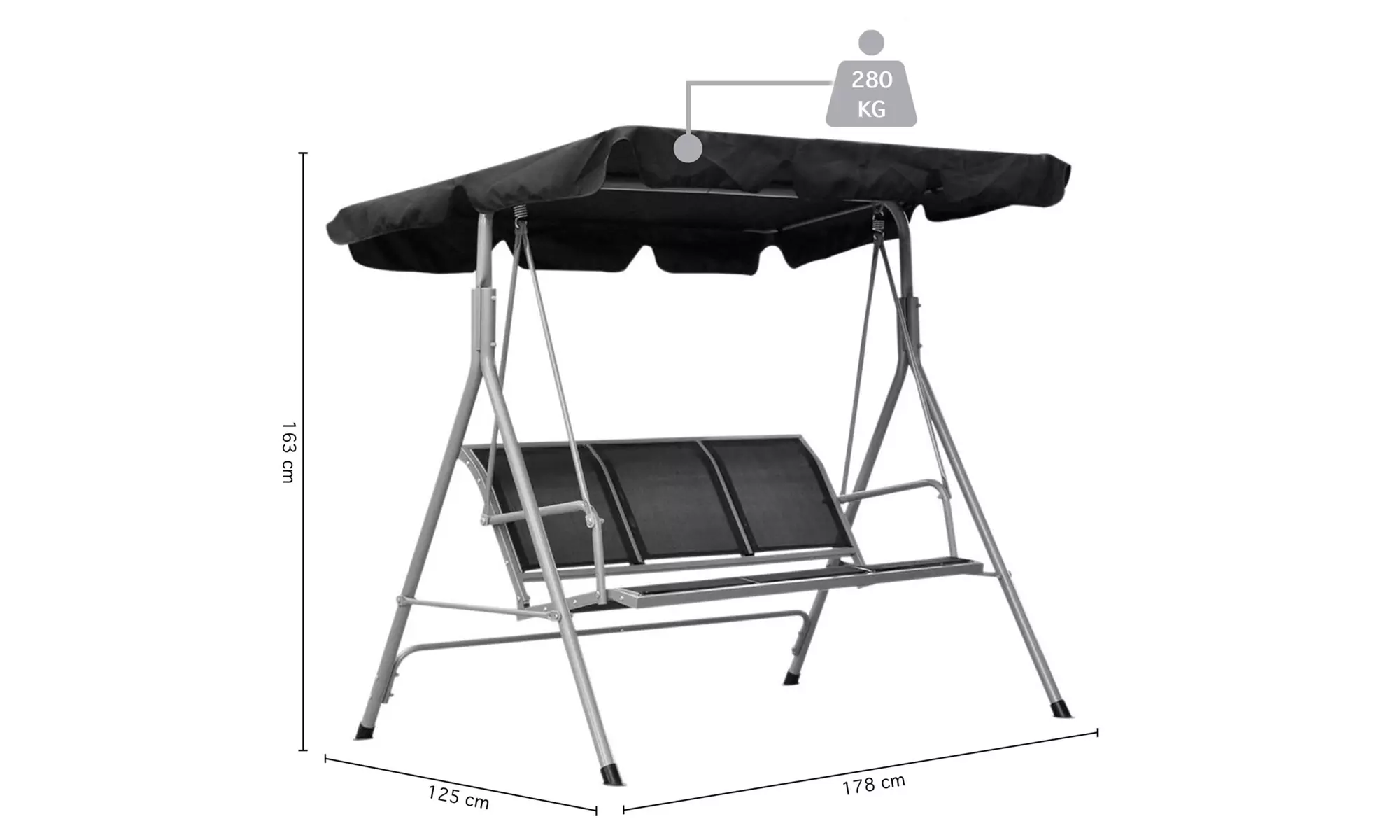 Tuinschommel met 3 zitplaatsen