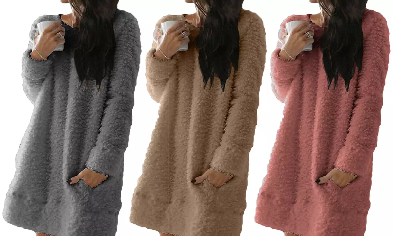 Robe de type pull long avec poches, taille et coloris au choix - Primary Image