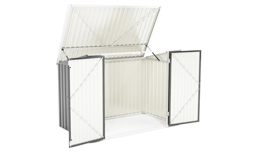 Image 2: Heavy Duty Steel Bicycle Storage Shed