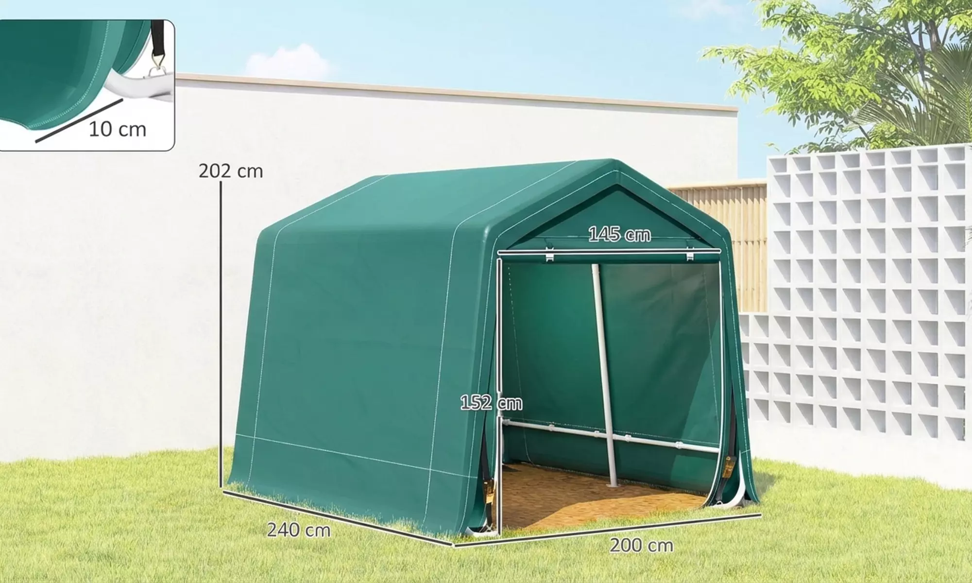 Outsunny Outdoor Garden Storage Shed Waterproof Bike Tent