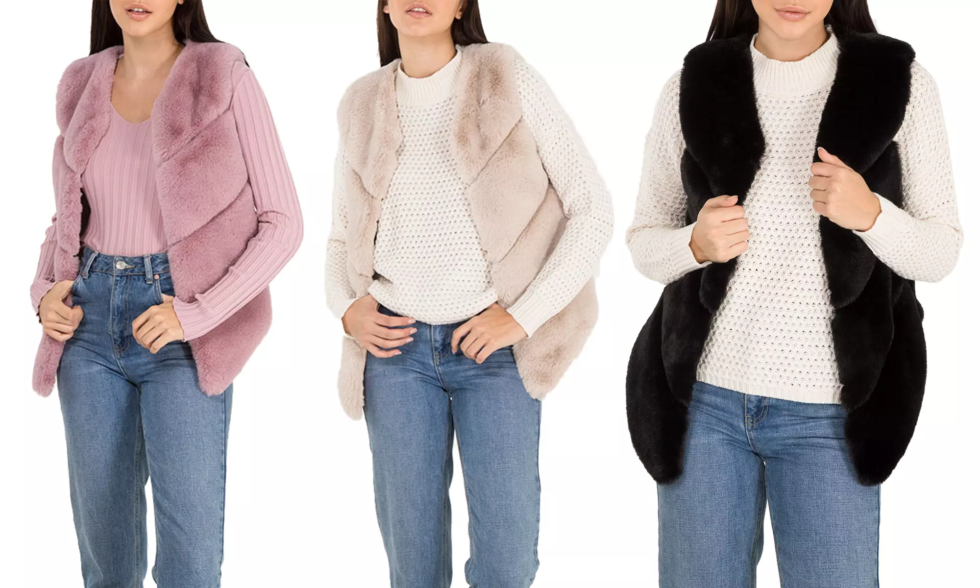 Gilet Bubble fausse fourrure QED London - Primary Image