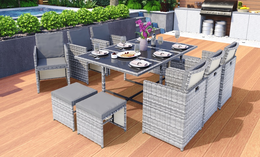 Image 10: Vegas Rattan Cube Set