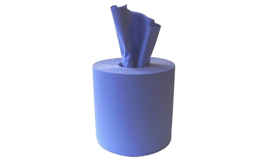 Image 2: 6, 12 or 24 Jumbo Blue Two-Ply Kitchen Rolls