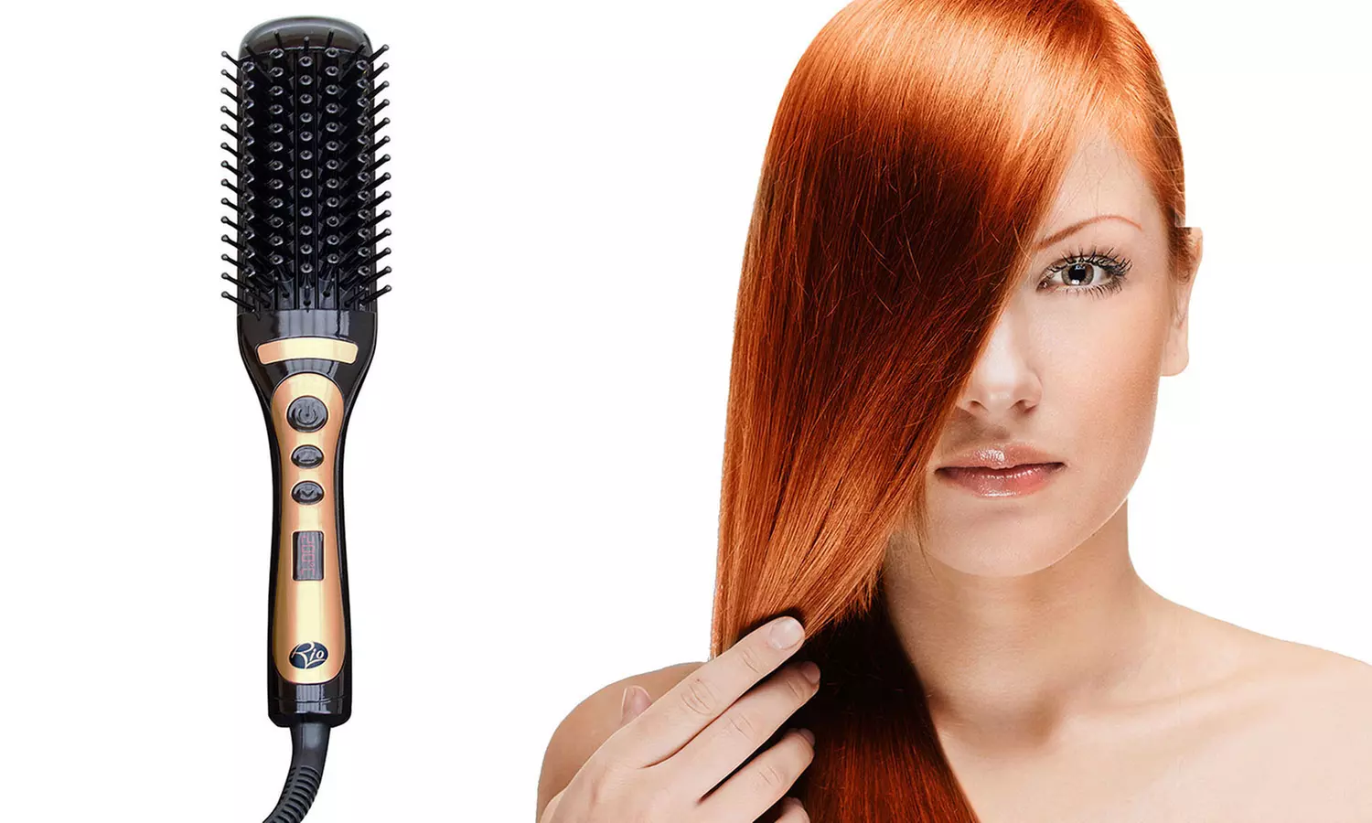 Rio Beauty Haarglättbürste mit 11 Temperatureinstellungen optional mit 10-fachem Vergrößerungsspiegel - Primary Image