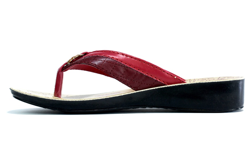 Image 16: Women's Low Wedge Flip Flops