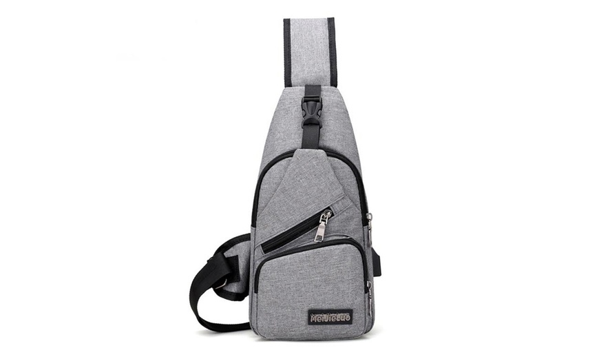 Image 6: Unisex Sling Bag Shoulder Chest Crossbody Bag Hiking Travel Backpack