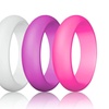 Image 8: 10-Pack Women Silicone Rings Wedding Stackable Durable Rubber Bands