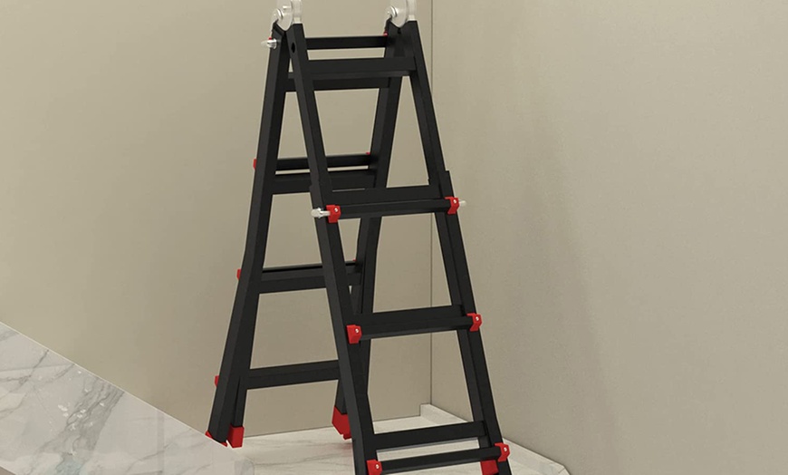 Image 12: HomCom Duo Aluminium Telescopic Ladder