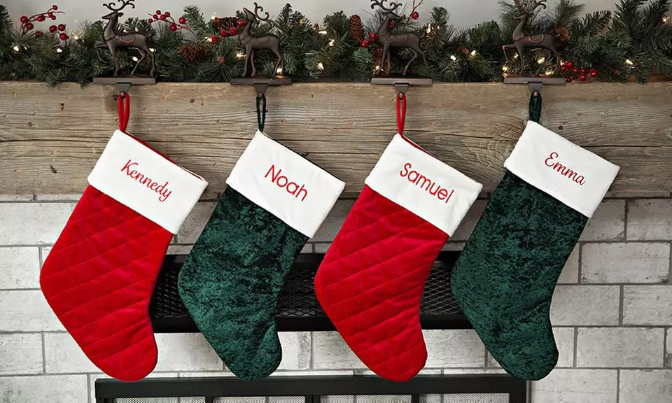 Personalized Embroidered Velvet Christmas Stockings from Qualtry (Up to 86% Off) - Primary Image