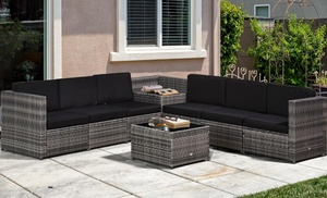 Outsunny Eight-Piece Rattan-Effect Garden Furniture Set