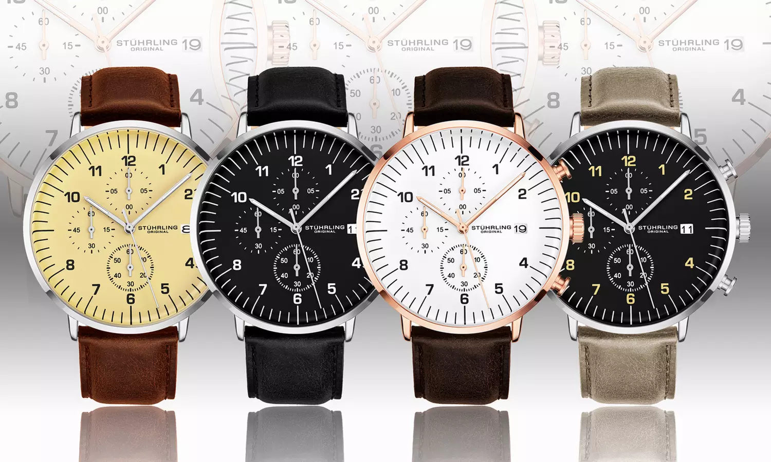 Stuhrling Men's Chronograph Leather Strap Watch - Primary Image