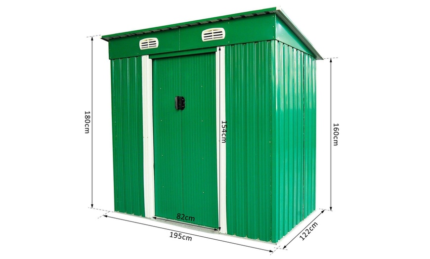 Image 5: Outsunny Pent Metal Shed