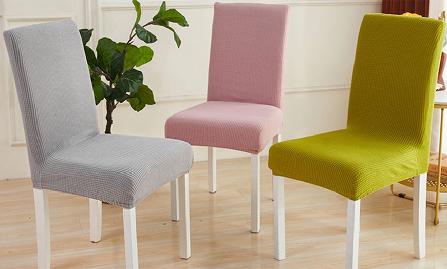 Image 1: Two, Four or Six Stretchable Dining Chair Covers