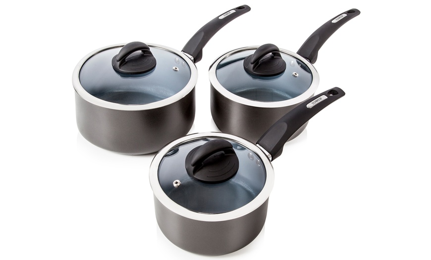 Image 2: Tower Three-Piece Saucepan Set