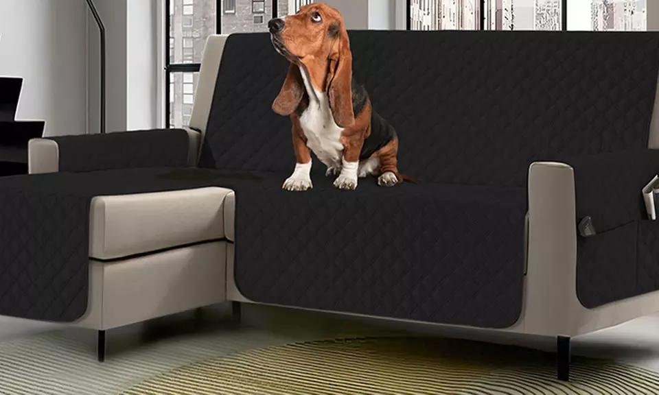 Copridivano con penisola impermeabile con tasche porta oggetti