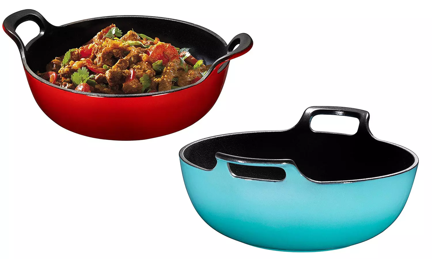 Bruntmor Enameled Cast Iron Balti Dish with Loop Handles (3 or 5 qt) - Primary Image
