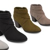 Image 1: Journee Collection Women's Almond-Toe Criss-Cross Strap Booties