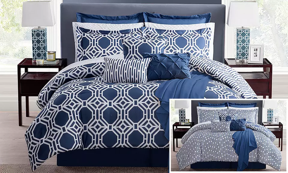 Reversible Comforter Super Set with Sheets and Throw - Primary Image