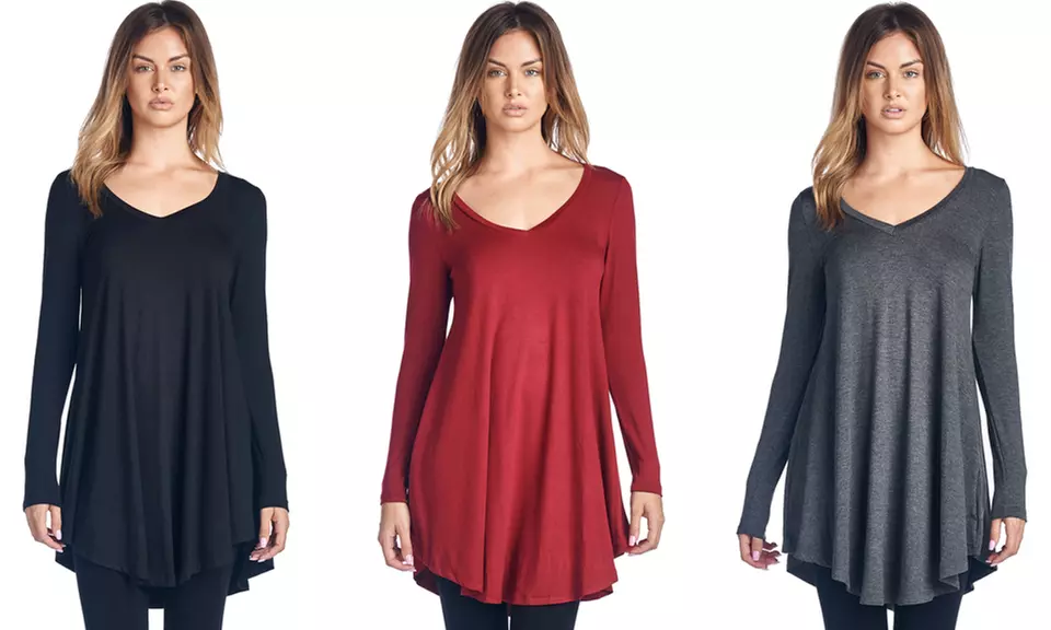 Women's V-Neck Tunic Top - Primary Image