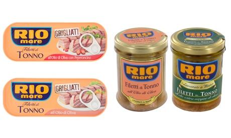12 o 14 confezioni di filetti di tonno Rio Mare, disponibili in 4 tipologie