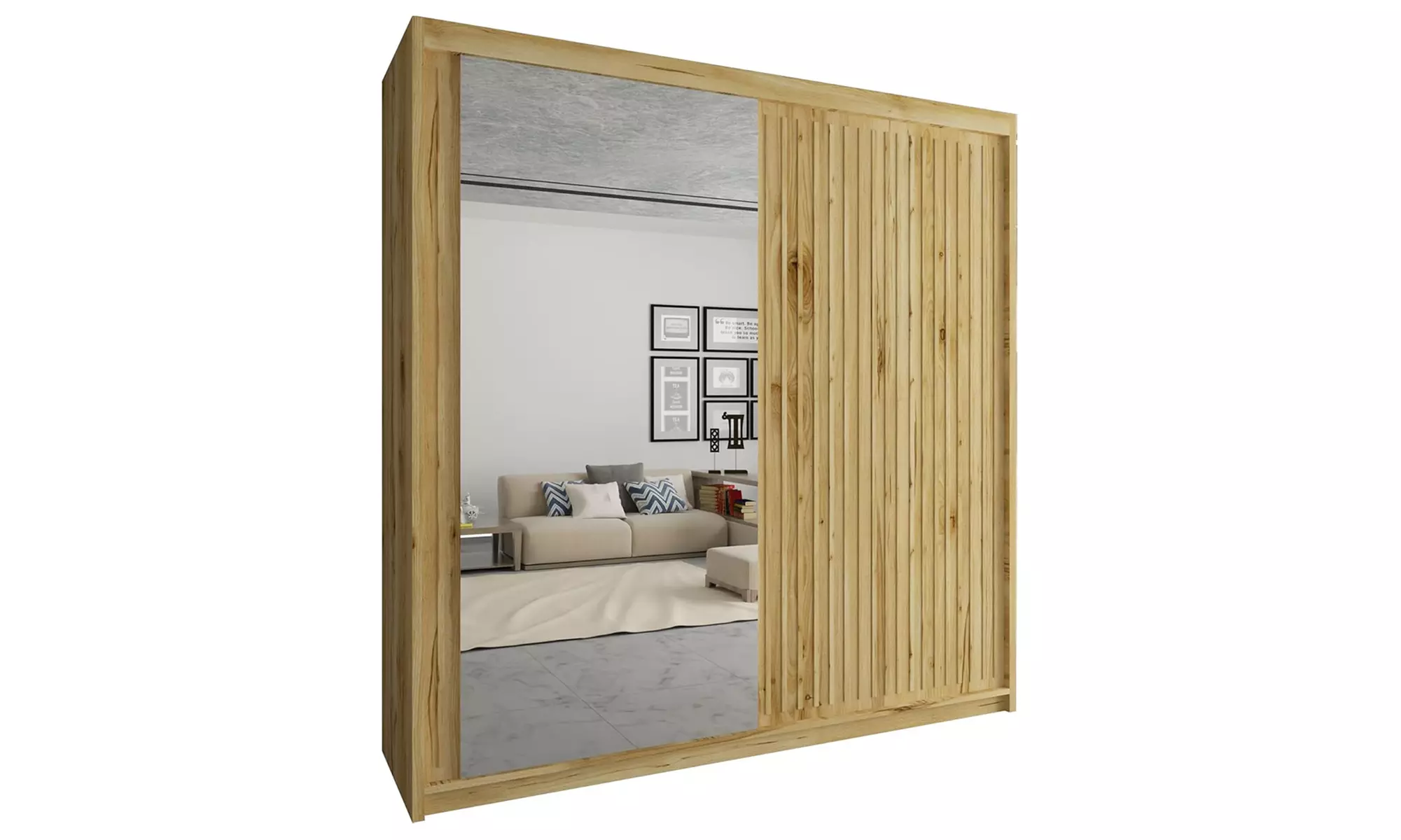 Roni Sliding Mirror Door Wardrobe